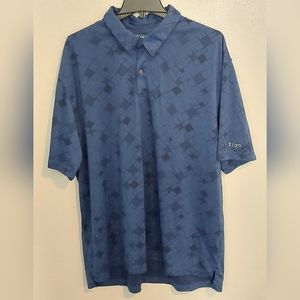 Izod Polo Shirt Adult XXL 2XL Blue Geometric short sleeve Casual XFG Golf Mens